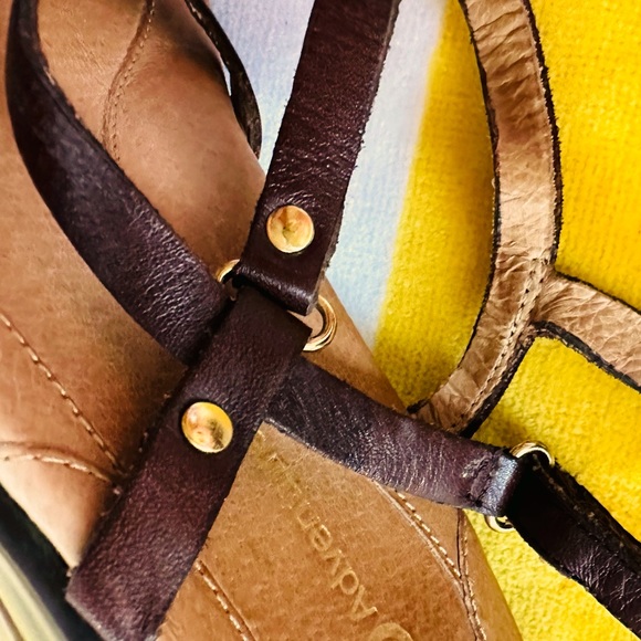 J-41 Adventure On brown leather strappy platform athletic sports sandals. EU 41. - Picture 14 of 16